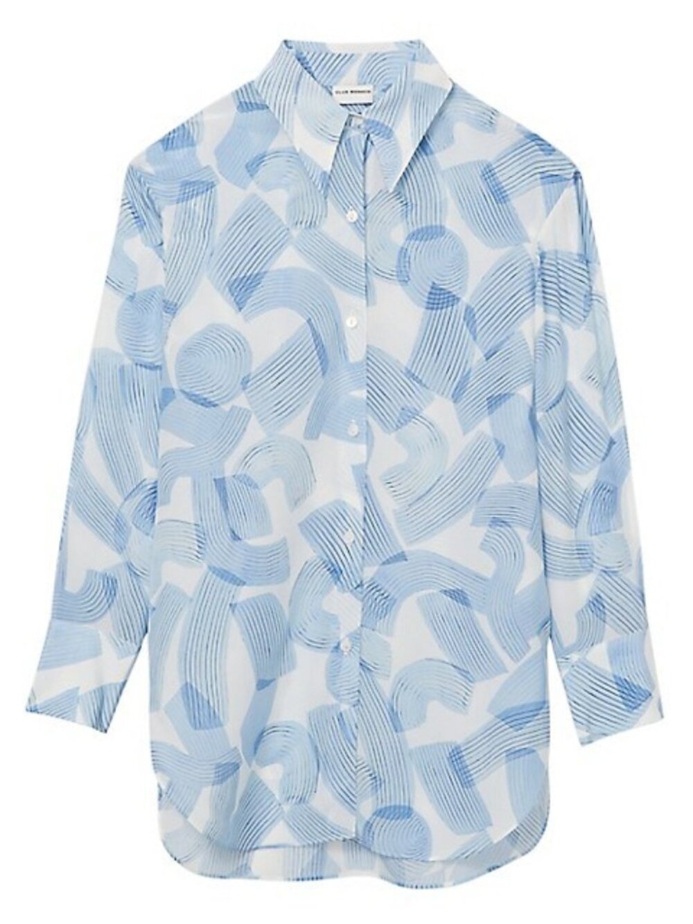 Club Monaco Relaxed-Fit Abstract Print Silk Blouse